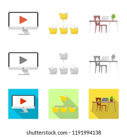 Vector illustration of education and learning sign. Collection of education and school stock symbol for web.