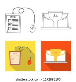 Vector illustration of education and learning sign. Set of education and school stock symbol for web.