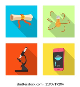 Vector illustration of education and learning sign. Set of education and school stock symbol for web.