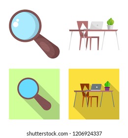 Vector illustration of education and learning sign. Collection of education and school stock vector illustration.