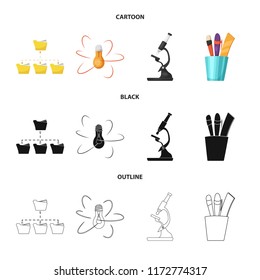 Vector illustration of education and learning symbol. Set of education and school vector icon for stock.