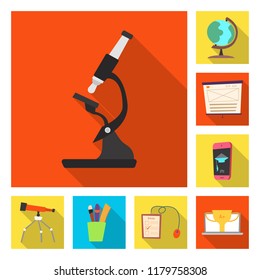 Vector illustration of education and learning symbol. Collection of education and school stock symbol for web.