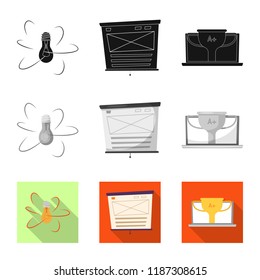 Vector illustration of education and learning symbol. Set of education and school stock vector illustration.