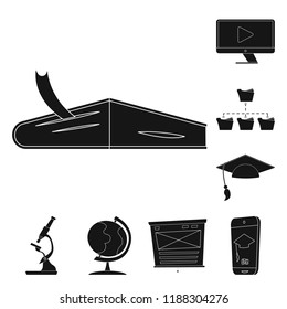 Vector illustration of education and learning symbol. Collection of education and school stock symbol for web.