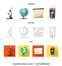 Vector illustration of education and learning symbol. Collection of education and school stock symbol for web.