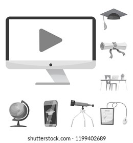 Vector illustration of education and learning symbol. Collection of education and school stock symbol for web.