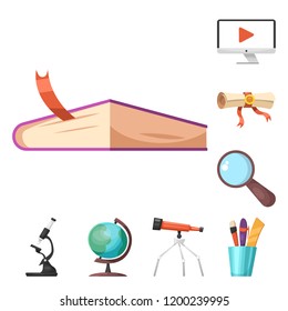 Vector illustration of education and learning symbol. Collection of education and school vector icon for stock.