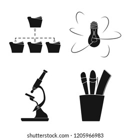 Vector illustration of education and learning symbol. Collection of education and school stock vector illustration.