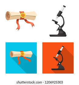 Vector illustration of education and learning symbol. Set of education and school vector icon for stock.