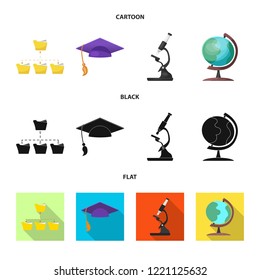 Vector illustration of education and learning symbol. Set of education and school stock symbol for web.