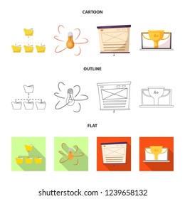 Vector illustration of education and learning symbol. Collection of education and school stock vector illustration.