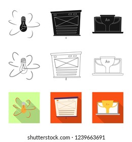 Vector illustration of education and learning symbol. Set of education and school stock symbol for web.