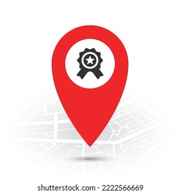 Vector illustration of Education location. Simple icon in red color on White background.