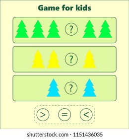 Vector illustration. Education logic game for kids. Choose the correct answer