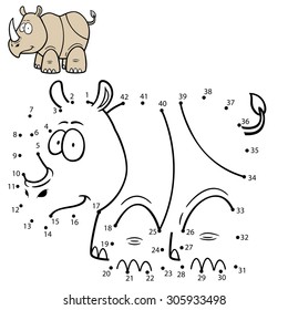 Vector Illustration of Education Numbers game Rhino