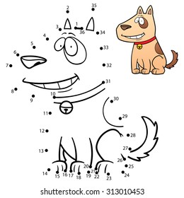 Vector Illustration of Education Numbers game Dog