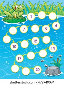 Vector Illustration of Education Numbers game Frog to food