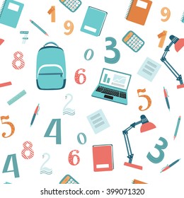 Vector illustration of education and report tool set on white isolated background