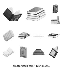 Vector illustration of education and source sign. Set of education and information stock symbol for web.