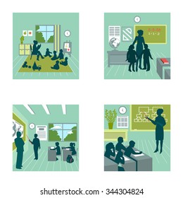vector illustration. Education. student. teacher. Set. 