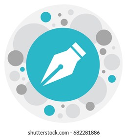 Vector Illustration Of Education Symbol On Ink Pen Icon. Premium Quality Isolated Nib Element In Trendy Flat Style.