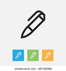 Vector Illustration Of Education Symbol On Pencil Outline. Premium Quality Isolated Pen Element In Trendy Flat Style.