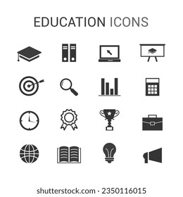Vector illustration of education web icons