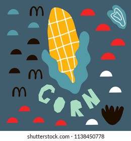 vector illustration of educational cards with vegetables iin scandibavian style for kids room and home decor,poster,prints