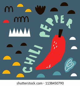 vector illustration of educational cards with vegetables iin scandibavian style for kids room and home decor,poster,prints