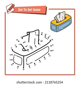 Vector illustration educational game of dot to dot puzzle with doodle baby wipes for children