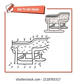 Ilustración vectorial juego educativo de rompecabezas punto a punto con cuna de doodle para niños