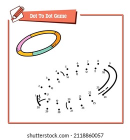 Bildspiel von Punkt zu Punkt mit Doodle-Hula-Hoop für Kinder in Vektorgrafik