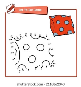 Vector illustration educational game of dot to dot puzzle with doodle pillow for children