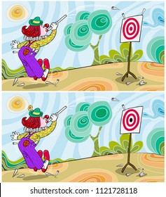 Vector illustration, educational game, find the ten differences between images, card concept.