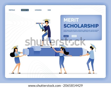 vector illustration of educational programs and scholarship financing for outstanding students. Design can be used for landing page, web, website, mobile apps, poster, flyer, ui ux