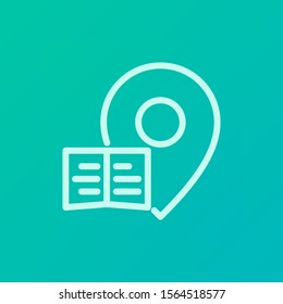 Vector illustration of educational symbol icon. a place to study on a green background. color can be changed. outline style