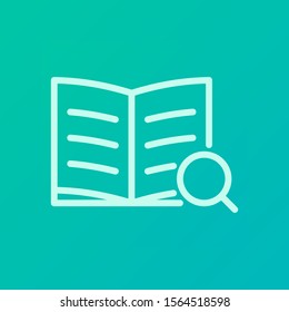 Vector illustration of educational symbol icon. learn through books on a green background. color can be changed. outline style