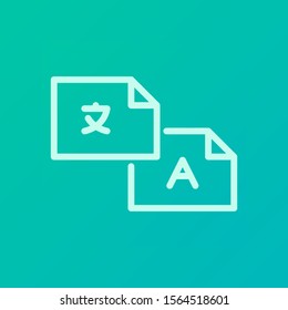 Vector illustration of educational symbol icon. translation help on a green background. color can be changed. outline style