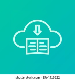 Vector illustration of educational symbol icon. e-learning on a green background. color can be changed. outline style