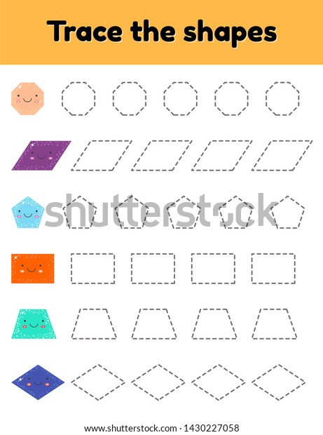 Vector Illustration Educational Tracing Worksheet Kids Stock Vector ...