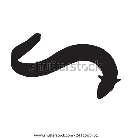 Vector Illustration of Eel Silhouette
