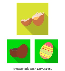 Vector illustration of egg and breakfast symbol. Set of egg and meal  stock symbol for web.