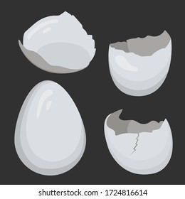 Vector illustration of egg and broken egg