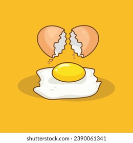 Vector Illustration of egg cracked cartoon 