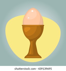 Vector illustration of egg cup in cartoon style
