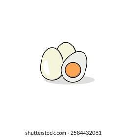 vector illustration of egg design, hard boiled egg slices.