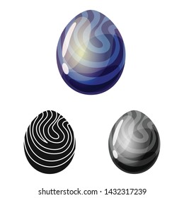 Vector illustration of egg and dragon icon. Set of egg and gem stock symbol for web.