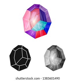 Vector illustration of egg and dragon  logo. Set of egg and crystal stock vector illustration.