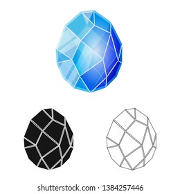 Vector illustration of egg and dragon  sign. Collection of egg and crystal vector icon for stock.