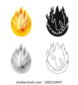 Vector illustration of egg and dragon symbol. Collection of egg and fiery stock symbol for web.